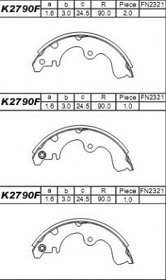 Тормозные колодки барабанные ASIMCO K2790F