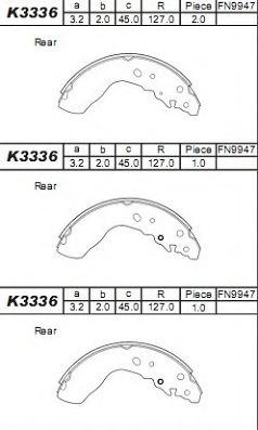 Тормозные колодки барабанные ASIMCO K3336