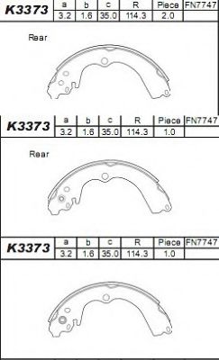 Тормозные колодки барабанные ASIMCO K3373