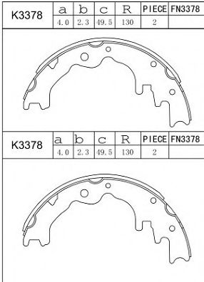 Тормозные колодки барабанные ASIMCO K3378