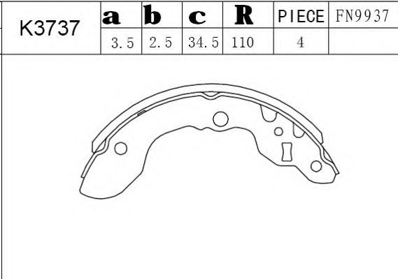 Тормозные колодки барабанные ASIMCO K3737