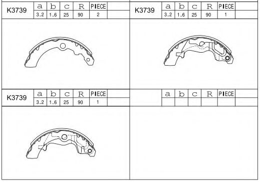 Тормозные колодки барабанные ASIMCO K3739