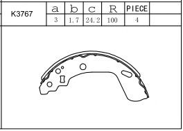 Тормозные колодки барабанные ASIMCO K3767