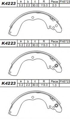 Тормозные колодки барабанные ASIMCO K4223