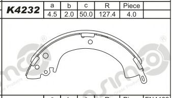 Тормозные колодки барабанные ASIMCO K4232