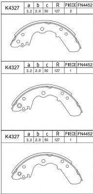 Тормозные колодки барабанные ASIMCO K4327