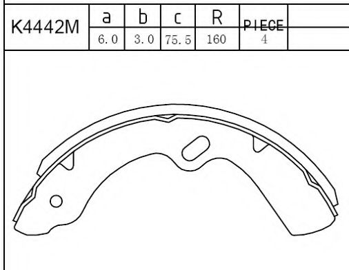 Тормозные колодки барабанные asimco K4442M