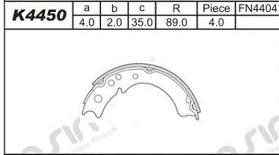 Тормозные колодки барабанные ASIMCO K4450