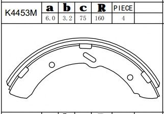Тормозные колодки барабанные ASIMCO K4453M