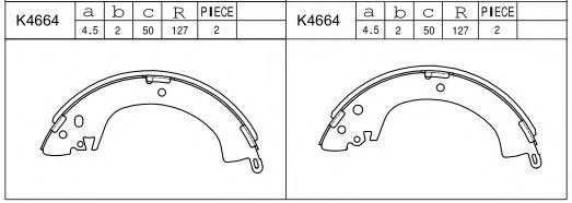 Тормозные колодки барабанные ASIMCO K4664