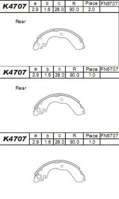 Тормозные колодки барабанные ASIMCO K4707