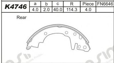 Тормозные колодки барабанные ASIMCO K4746