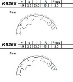 Тормозные колодки барабанные ASIMCO K6268