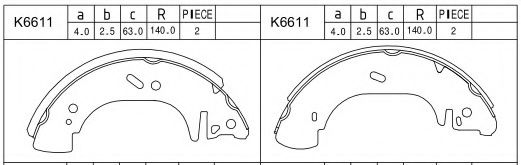 Тормозные колодки барабанные ASIMCO K6611