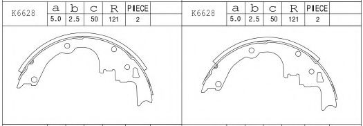 Тормозные колодки барабанные ASIMCO K6628