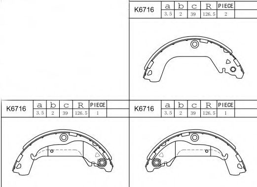 Тормозные колодки барабанные ASIMCO K6716