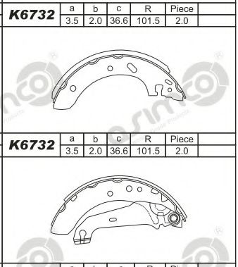Тормозные колодки барабанные ASIMCO K6732