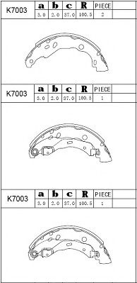 Тормозные колодки барабанные ASIMCO K7003