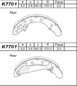 Тормозные колодки барабанные ASIMCO K7701