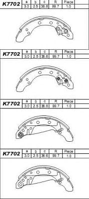 Тормозные колодки барабанные ASIMCO K7702