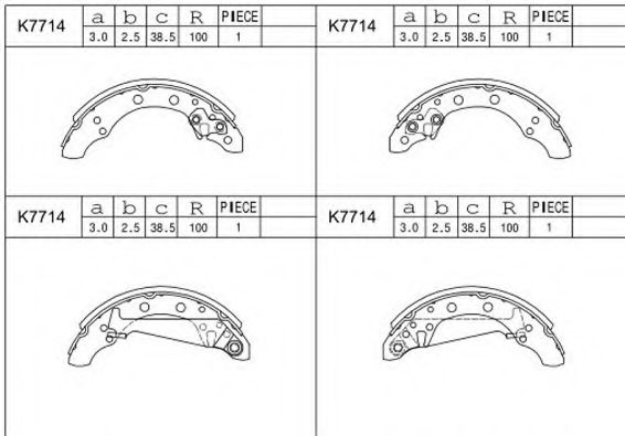Тормозные колодки барабанные ASIMCO K7714