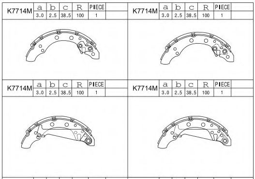 Тормозные колодки барабанные ASIMCO K7714M