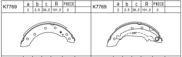 Тормозные колодки барабанные ASIMCO K7769