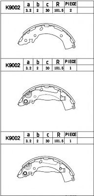 Тормозные колодки барабанные ASIMCO K9002