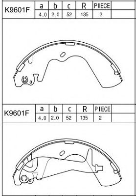 Тормозные колодки барабанные ASIMCO K9601F