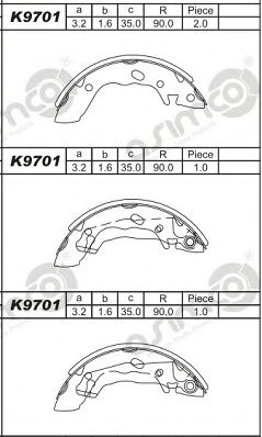 Тормозные колодки барабанные ASIMCO K9701