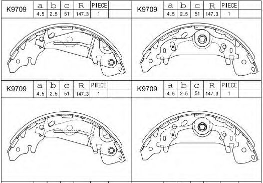 Тормозные колодки барабанные ASIMCO K9709