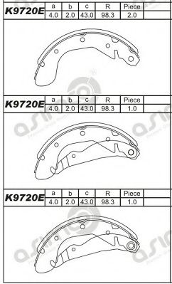 Тормозные колодки барабанные ASIMCO K9720E