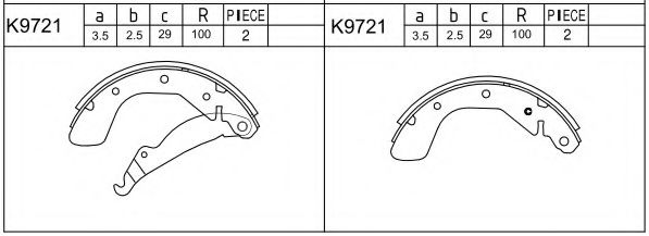 Тормозные колодки барабанные ASIMCO K9721