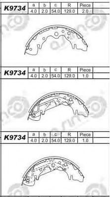 Тормозные колодки барабанные ASIMCO K9734