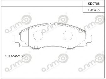 Тормозные колодки ASIMCO KD0708