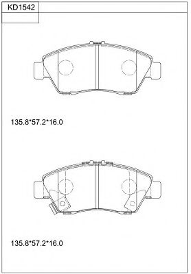Тормозные колодки ASIMCO KD1542