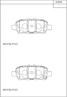 Тормозные колодки ASIMCO KD1554