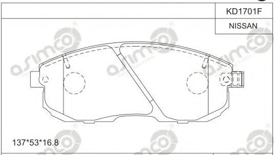 Тормозные колодки ASIMCO KD1701F