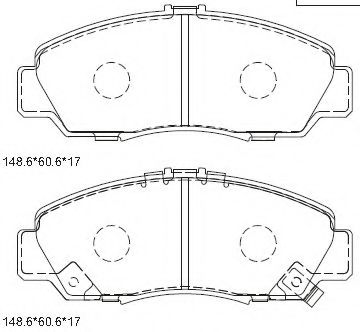 Тормозные колодки ASIMCO KD1719