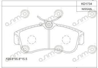 Тормозные колодки ASIMCO KD1734