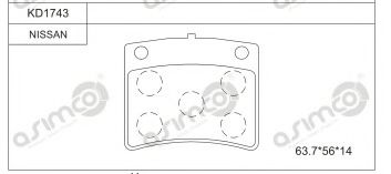 Тормозные колодки ASIMCO KD1743