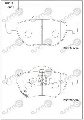 Тормозные колодки ASIMCO KD1747