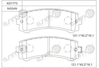 Тормозные колодки ASIMCO KD1773