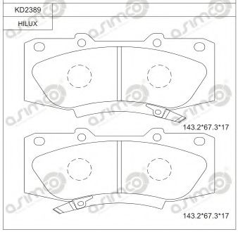 Тормозные колодки ASIMCO KD2389