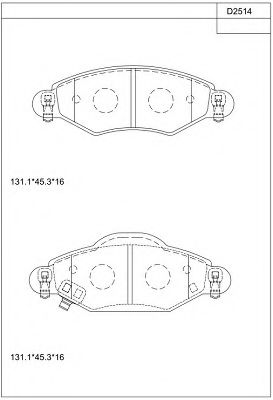 Тормозные колодки ASIMCO KD2514