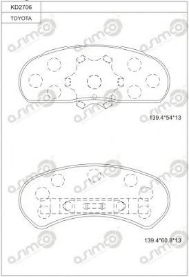 Тормозные колодки ASIMCO KD2706