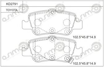 Тормозные колодки ASIMCO KD2791