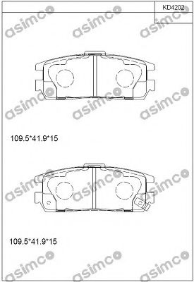 Тормозные колодки ASIMCO KD4202