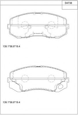 Тормозные колодки ASIMCO KD4738
