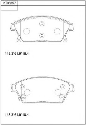 Тормозные колодки ASIMCO KD6357
